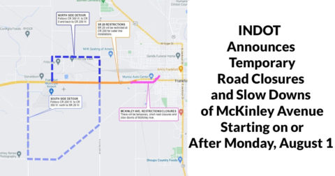 INDOT announces temporary road closures