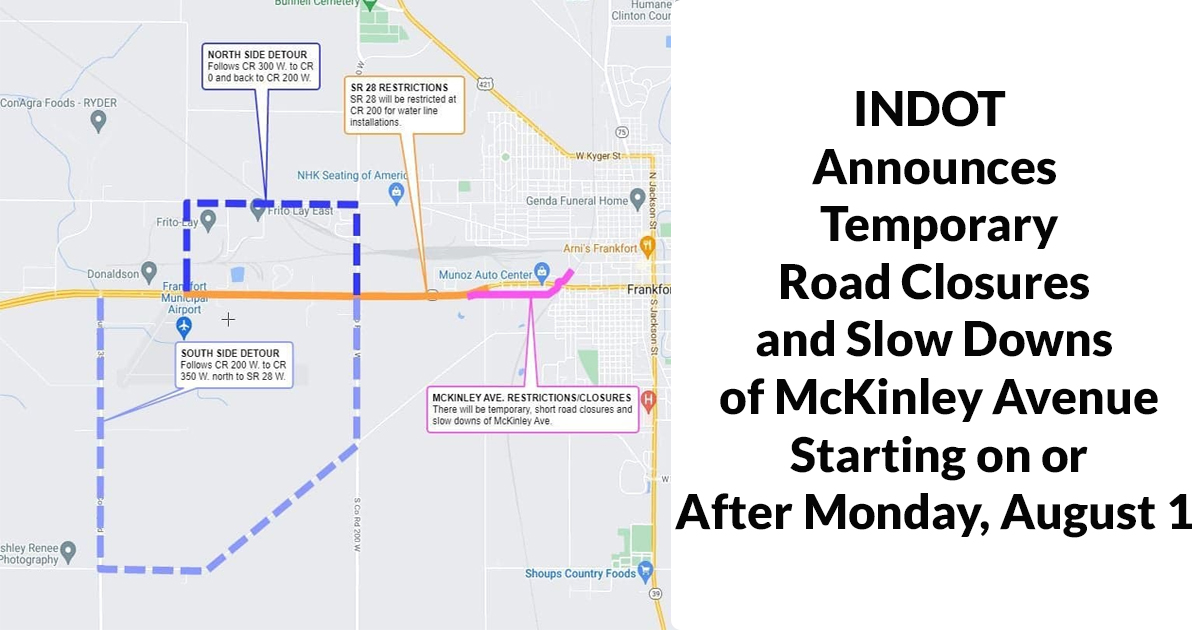 INDOT announces temporary road closures