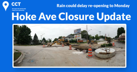 Underground infrastructure working being completed at intersection of Hoke and Walnut Avenue in Frankfort, Indiana