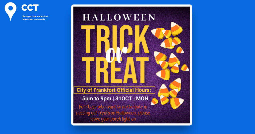 City of Frankfort Official Trick or Treat Halloween Hours Clinton